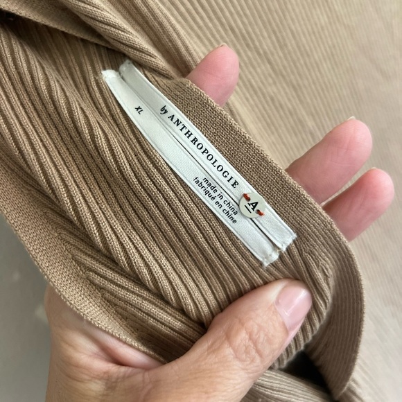 Anthropologie Mock Neck Midi Dress Tan size XL - Picture 11 of 15